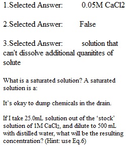 Solutions & Solubility Pre Lab Questions